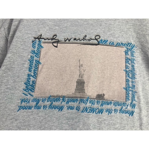 Uniqlo UT Andy Warhol All is Pretty Gray T-Shirt Short Sleeve Mens Medium Crew - Picture 8 of 9